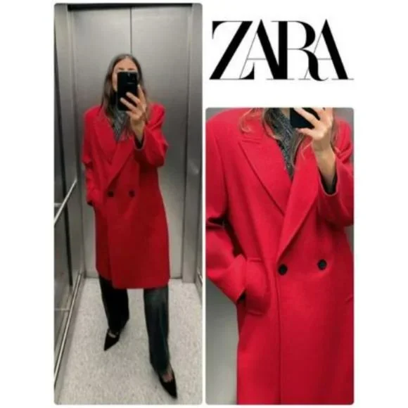 Zara | Jackets & Coats | Zara Long Wool Blend Double